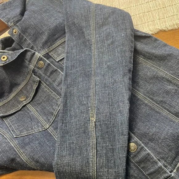 Gander Mountain Jacket women's Medium Dark Wash Denim Jean Coat Outdoor Casual - Picture 10 of 12